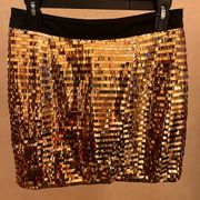 Lipsy London Ladies Size 6 Gold Sparkle Mini Skirt