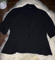 Lafayette 148 New York black 1 button short sleeved blazer sz 8