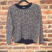 Lou & Grey Brown Black Floral Lightweight Knit Top Women's Size XS