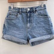 Cotton:On Women's Bells Blue High Rise Classic Stretch Denim Short Size 6 NWT