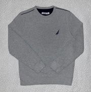 Nautica Grey Fleece Crewneck Mens Size Small