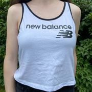 New Balance White & Black  Cute Tank Top Workout Top Crop Top size Extra Small XS