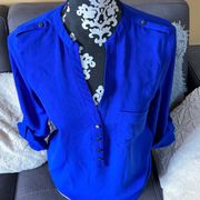 KENNETH COLE REACTION Royal Blue Blouse Size S