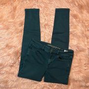 American Eagle  Super Stretch X Green Distressed Jegging Size 8 Long