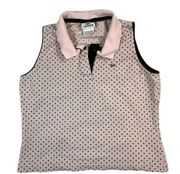 Vintage Lacoste Pink & Black Polka Dot Polo Tank