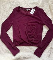 Maroon Sheer Cropped Top