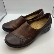 HUSH PUPPIES Zero G Brown Leather Slip On Casual Comfort Shoes Size 8.5M