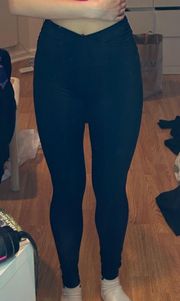 black crossover leggings 