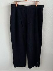 St. John Collection Navy Blue Wide Leg Crop Santana Knit Pants 8