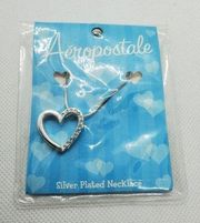 NWT Aeropostale Silver Plated Heart Necklace