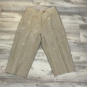 Harve Bernard Tan 100% Linen High Waist Capri Women’s Pants Size 4