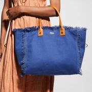 Melissa odabash navy canvas tote bag