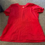 Red scrub top