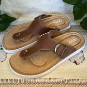 🍃 NEW Women’s  Charcy Adjustable Buckle Strap Memory Foam Brown Sandals 🍃