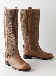 Anthro Schuler & Sons Woven Leather Riding Boots