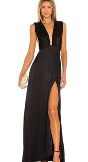 New SAU LEE Genevie Velvet Gown in Black sz 12