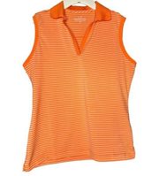 Vineyard Vines Orange Sleeveless Striped Golf Polo Size Medium