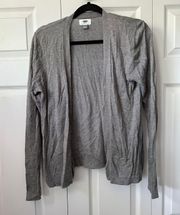Gray Open-Front Cardigan