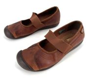 Keen Women's Sienna Leather Elastic Strap Mary Jane Shoes Brown Size 8