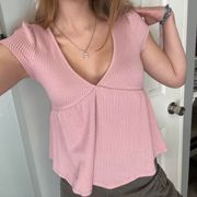 Pink Peplum Blouse