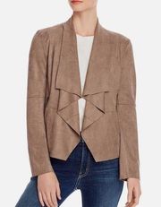 Bagatelle Womens Faux Suede Drape Open Front Jacket Blazer Small Fall