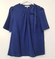 Sandro Paris 100% Silk Blue Blouse