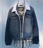 By 26 international Ashley vintage charm large jean jacket Sherpa liner western​