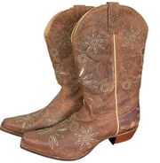 Shyanne Brown Floral Snip Toe Cowgirl Boots Women's 10 M Daisy (BBW11)