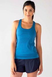 Lululemon Women Solid Pewter Blue Swiftly Tech Racerback Seamless Tank Top 2