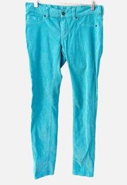 RVCA Teal Blue Straight Leg Corduroy Pants Size 28