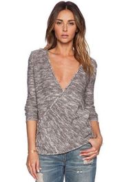 Free People Gotham Wrap Sweater Marled Gray Long Sleeve Womens XS