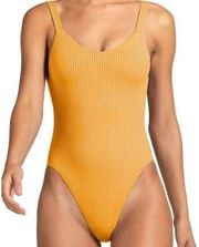 Vitamin A EcoRib Leah One Piece Swimsuit in Marigold Sz M