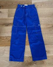 Revice Denim Aviator Cargo Pants in Electric Blue