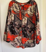 Womens Joan Vass long sleeve blouse. Size L