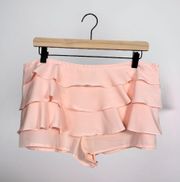 Urban Outfitters  Baby Pink Tiered Ruffled Shorts Size 10