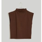 Madewell Funnelneck Cropped Muscle Tee Brown Large NO378 New