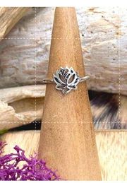 Sterling Silver Lotus Flower  Toe Ring Midi Ring