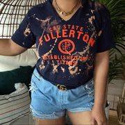 Cal State Fullerton Custom Bleached Crop Top SZ M