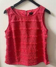 Talbots sleeveless blouse, orange, size 8P