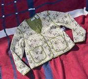 NWT Disney Bambi Thumper Green Cotton Quilted Jacket Button Flower
Women’s L