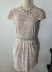 Wedding guest dress fancy pink color size 10 bridesmaids made of honor