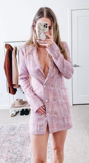 Revolve Pink Tweed Blazer Mini Dress 