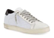 John in Space Low Top Sneaker in Silver Crackle size EU 38/US 8