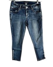 Boom boom Crop Skinny Pearl Ankle Denim Jeans