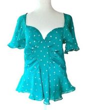 Y2k Arden B. Luxe silk polka dot Y2k 90’s top size Xs