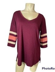 SO Juniors V-Neck Jersey Style 3/4 Sleeve Top Size M