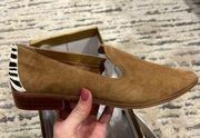 NEW Crown & Ivy Flats Loafers Brown Suede Zebra 8.5