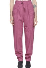 ISABEL MARANT ETOILE High Rise Belted Tapered Pink Pants Sz 8