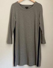 J. Jill Wearever Collection French Terry Long Sleeve Dress Petite Medium Gray