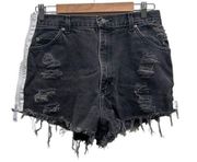 Furst Of A Kind Denim Shorts Dark Grey/black Side Zippers Shorts